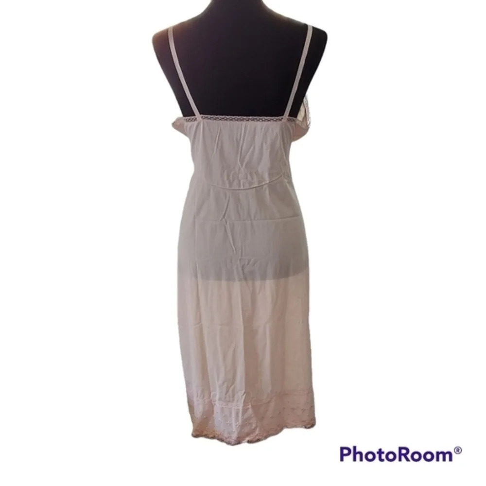 Vintage New Deadstock Pink Embroidered Kayser Slip Dress with original tags - Picture 5 of 15